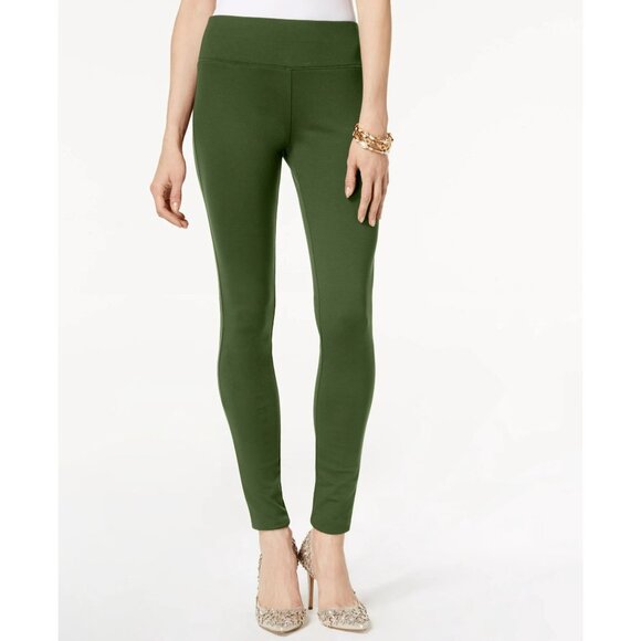 INC International Concepts Pull On Skinny Ponte Pant 12 Stretch Costa Green NEW - Picture 1 of 8
